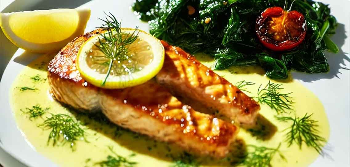 Salmón al Horno con Salsa de Mantequilla y Limón